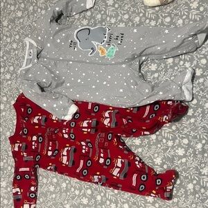 Red and Gray Baby Pajamas Set